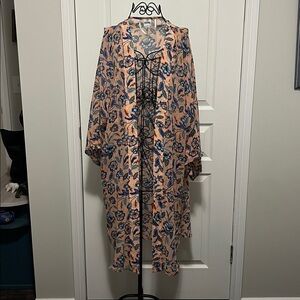 Sonoma Floral Kimono Robe - Pink and Blue